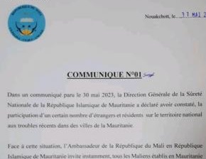 Les maliens en RIM appelés par leur pays  à ne pas se meler aux incidents