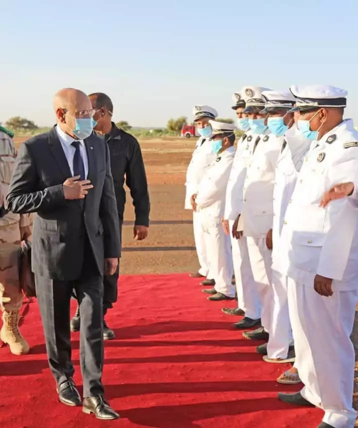 Arrivée du président à Kaédi ..voir la délégation d'accompagnement