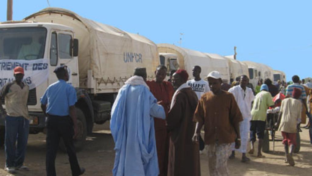 L'un des camions mobilisés dans le retour des réfugiés au bercail