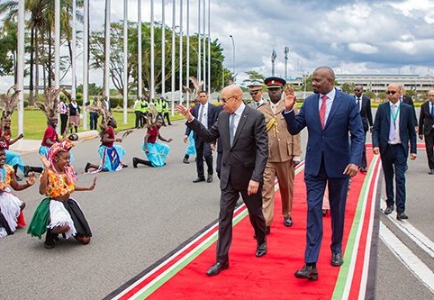 Arrivée du Président de l'Union Africaine Ould Ghazouani à Nairobi 