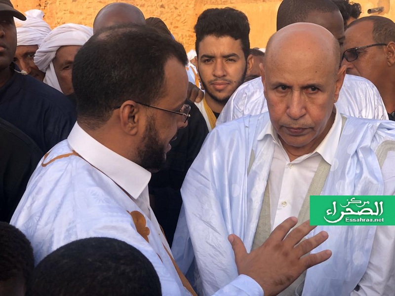 الرئيس غزواني في زيارة لطلاب المحظرة النموذجية - (المصدر: الصحراء)