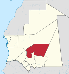 ولاية تكانت بلون بارز على خريطة موريتانيا (ارشيف - انترنت)