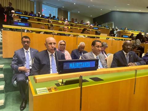 الرئيس غزواني خلال مشاركته في الجلسة الافتتاحية للجمعية العامة للأمم المتحدة