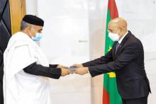 السفير الليبي لدى تقديم أوراق اعتماده للرئيس غزواني (ابريل 2021)