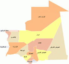 خريطة تظهر مختلف ولايات موريتانيا (ارشيف - انترنت)