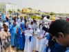 المدرسون المضربون يحتجون أمام الرئاسة ـ (المصدر: الصحراء)